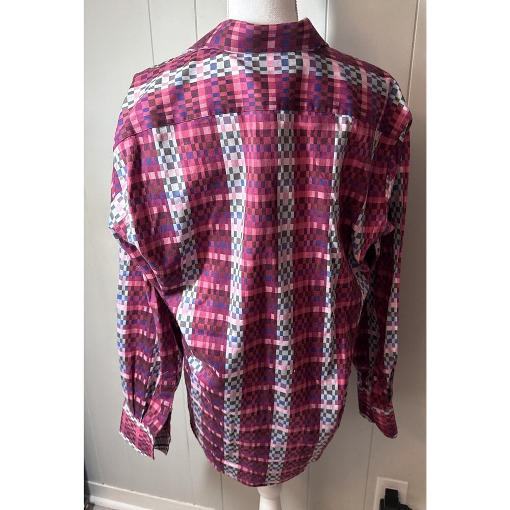 Thomas Dean Mens M Button Down Shirt LS Flip Cuff 100% Cotton - Picture 4 of 5